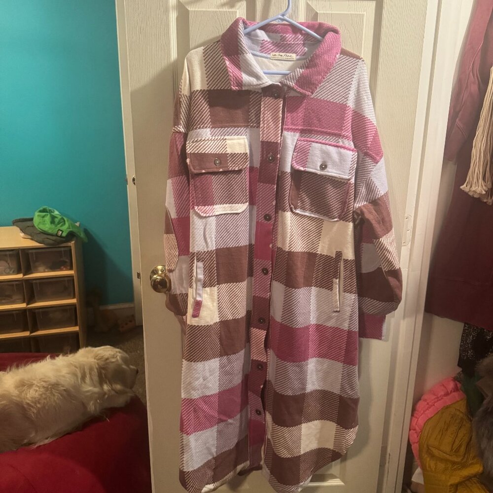 We The Free - Free People - Long Ruby Jacket - Plaid - XL - NWOT*